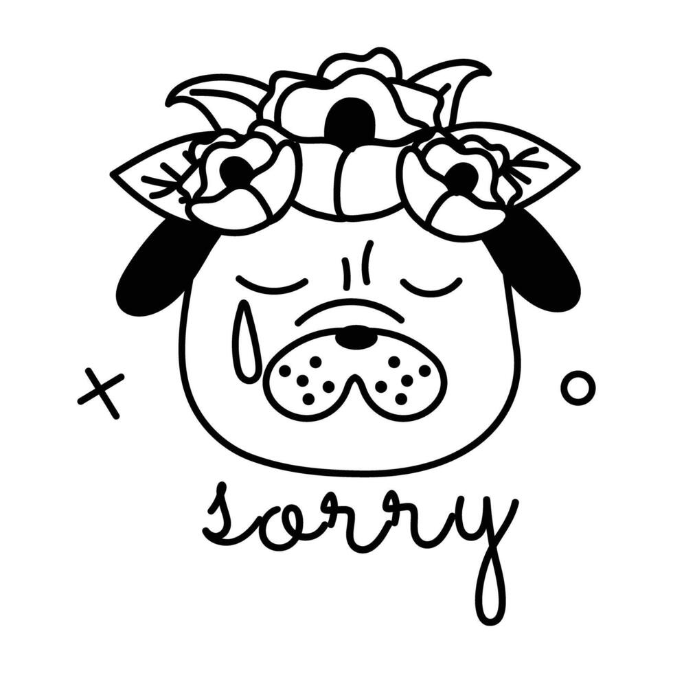 Trendy Sorry Dog vector