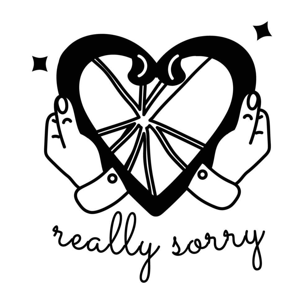 Trendy Really Sorry vector