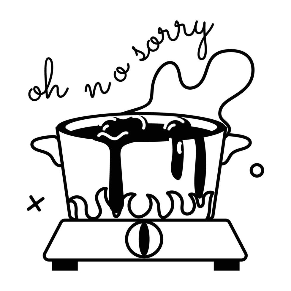 Trendy Boiling Water vector