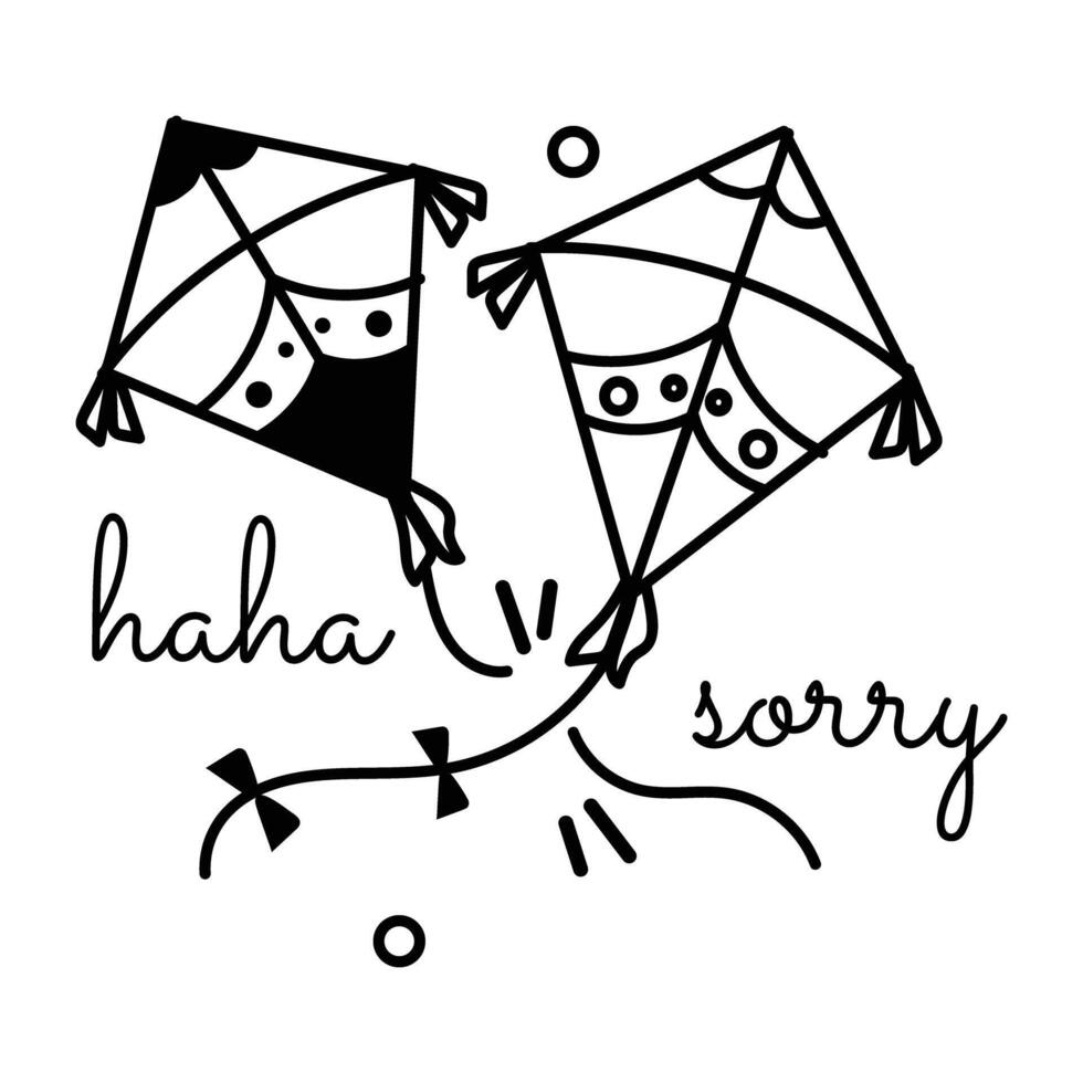 Trendy Kite Cutting vector
