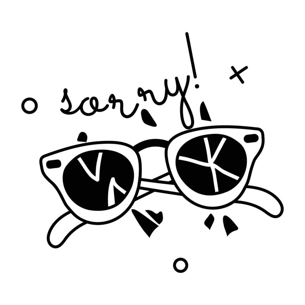 Trendy Broken Glasses vector