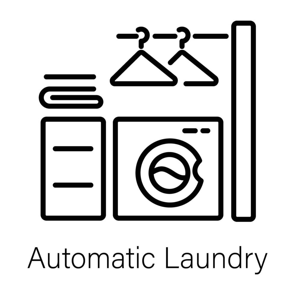 Trendy Automatic Laundry vector