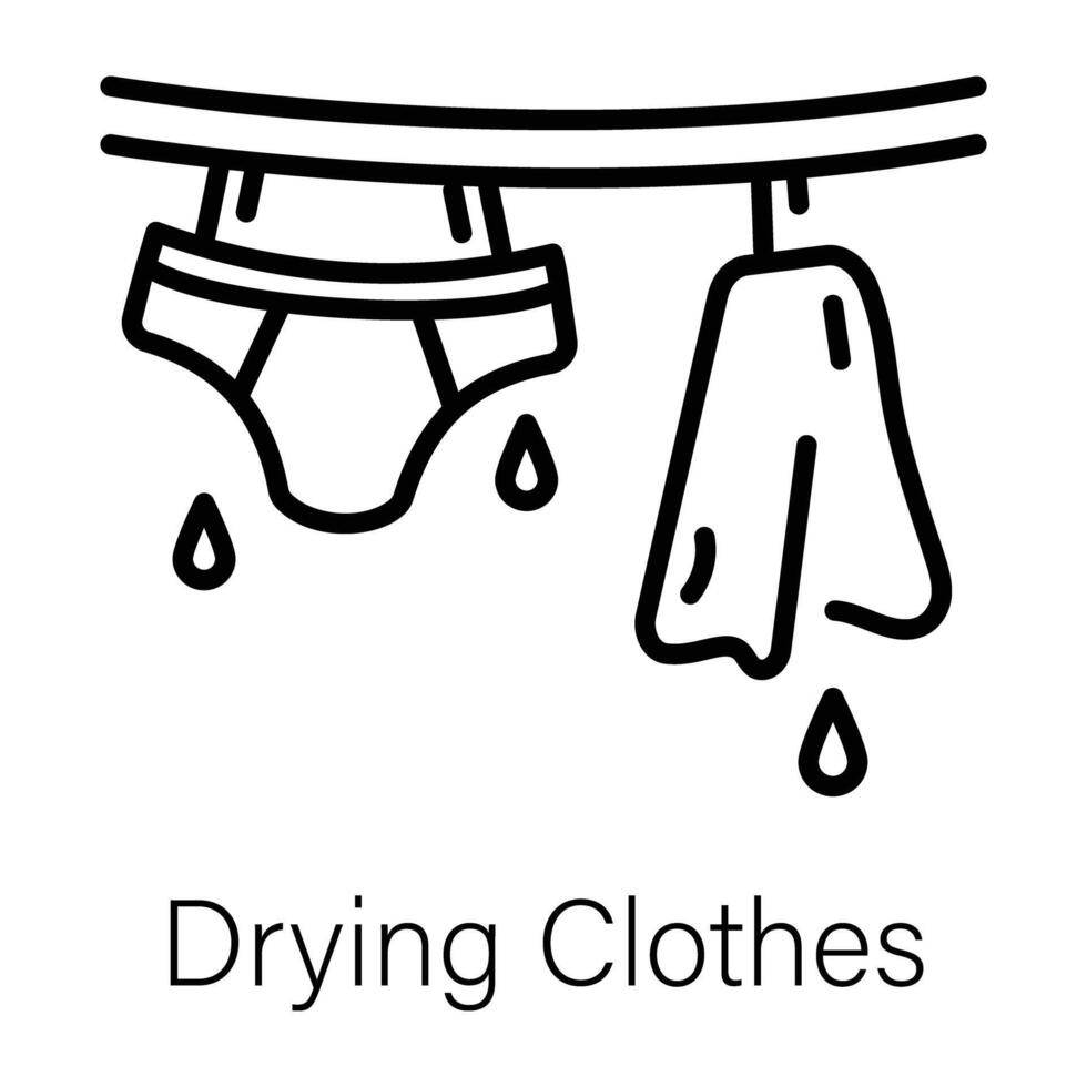 Trendy Drying Clothes vector
