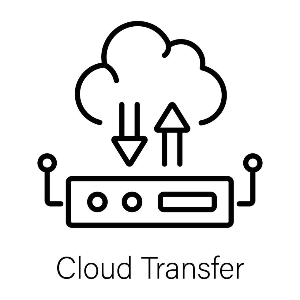 Trendy Cloud Transfer vector