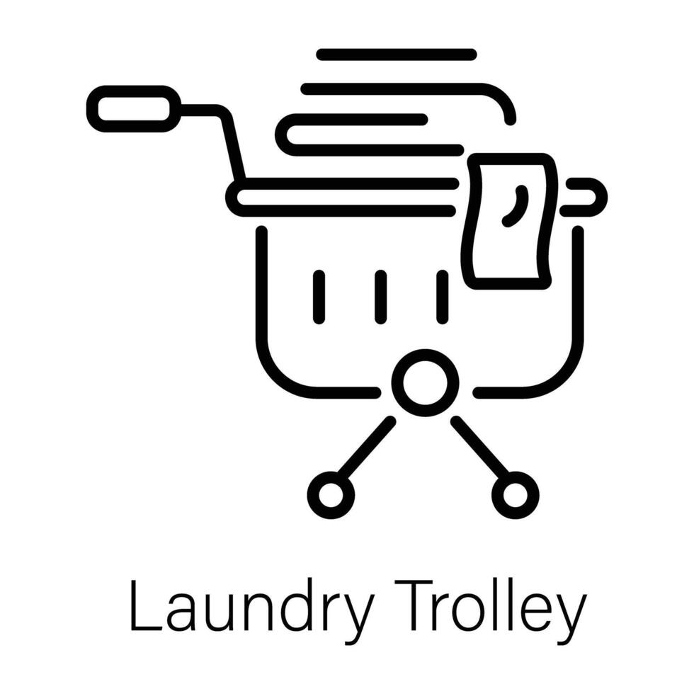 Trendy Laundry Trolley vector