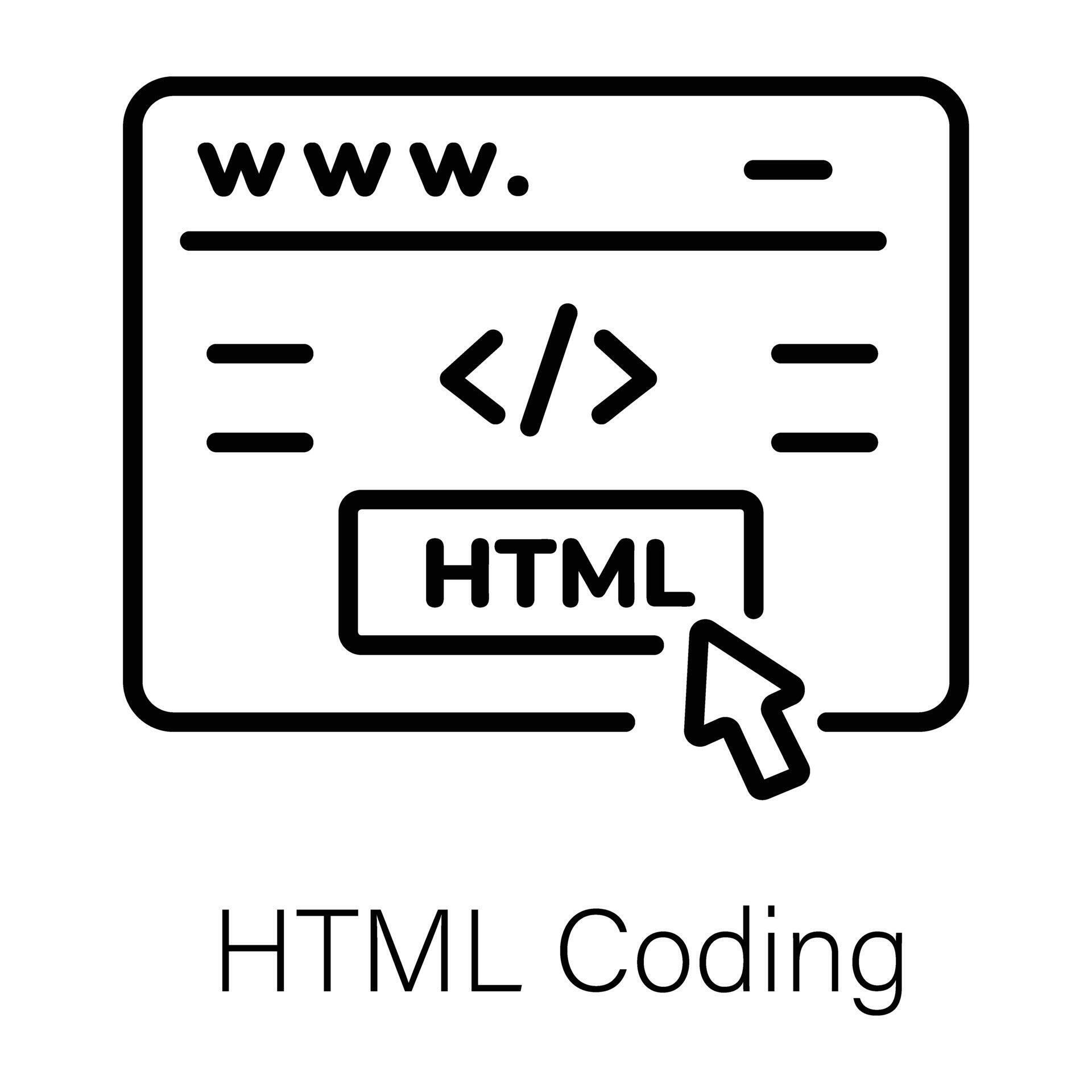 Trendy html coding 44822264 vector art at vecteezy