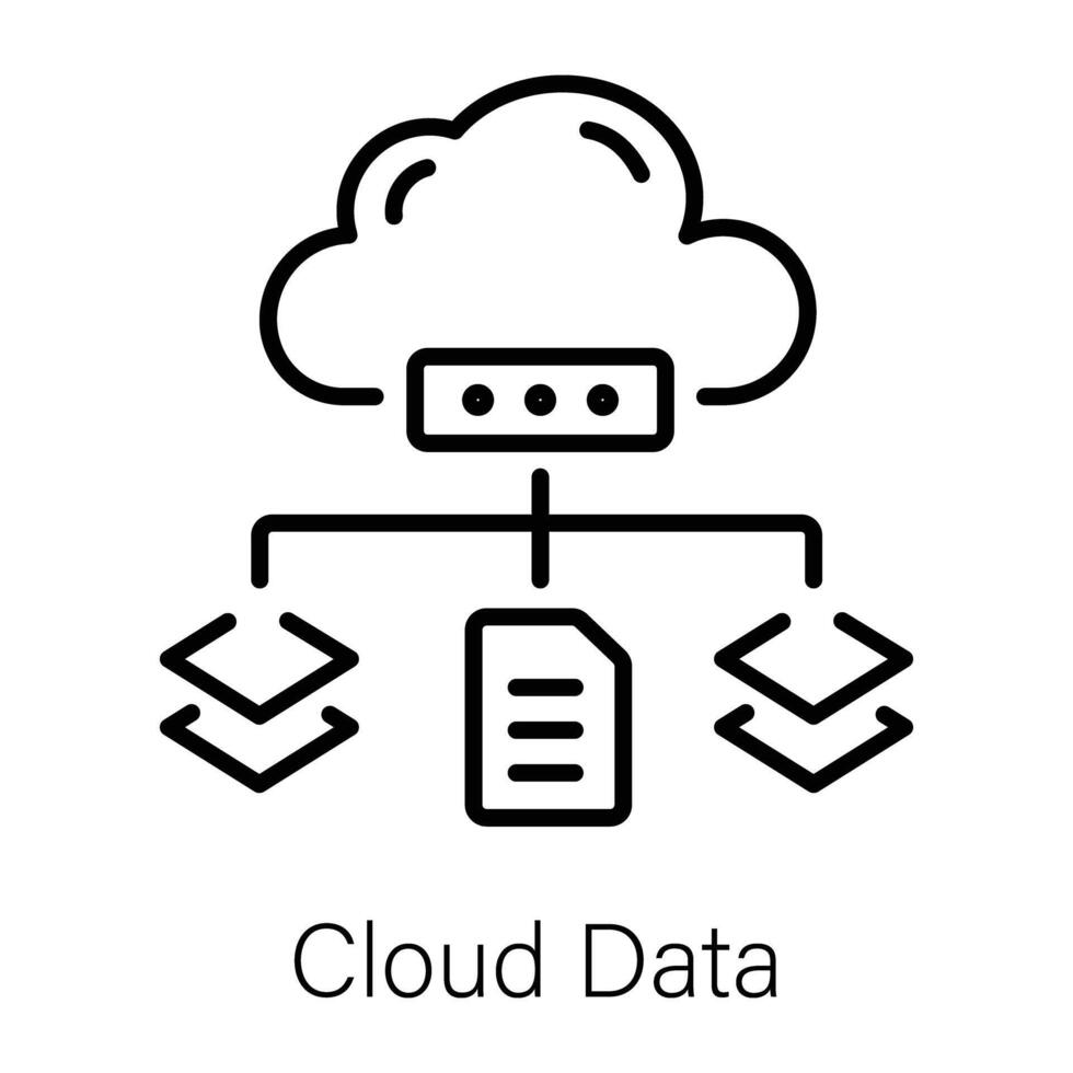 Trendy Cloud Data vector