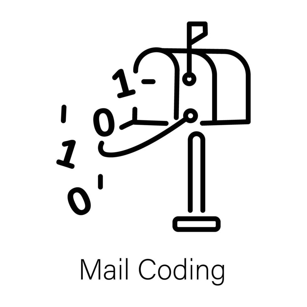 Trendy Mail Coding vector