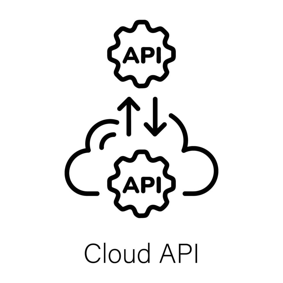Trendy Cloud API vector