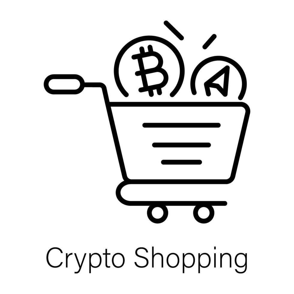 Trendy Crypto Shopping vector