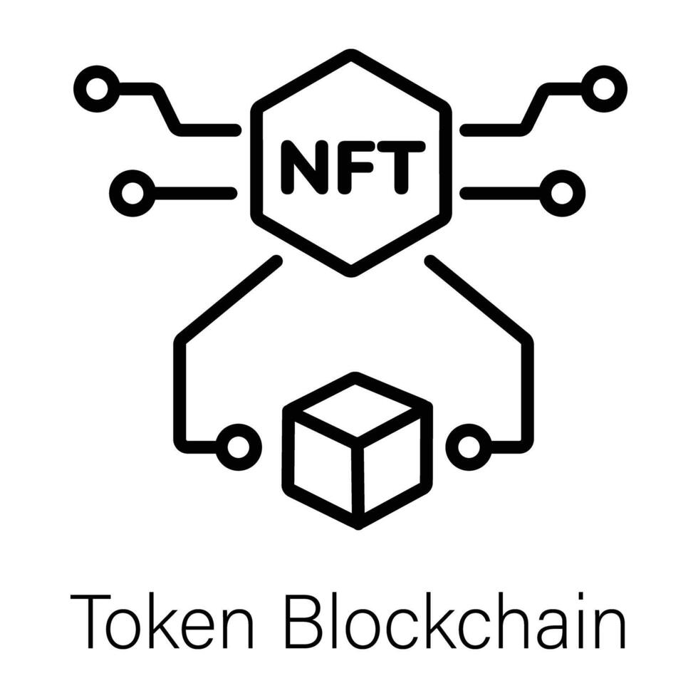 Trendy Token Blockchain vector