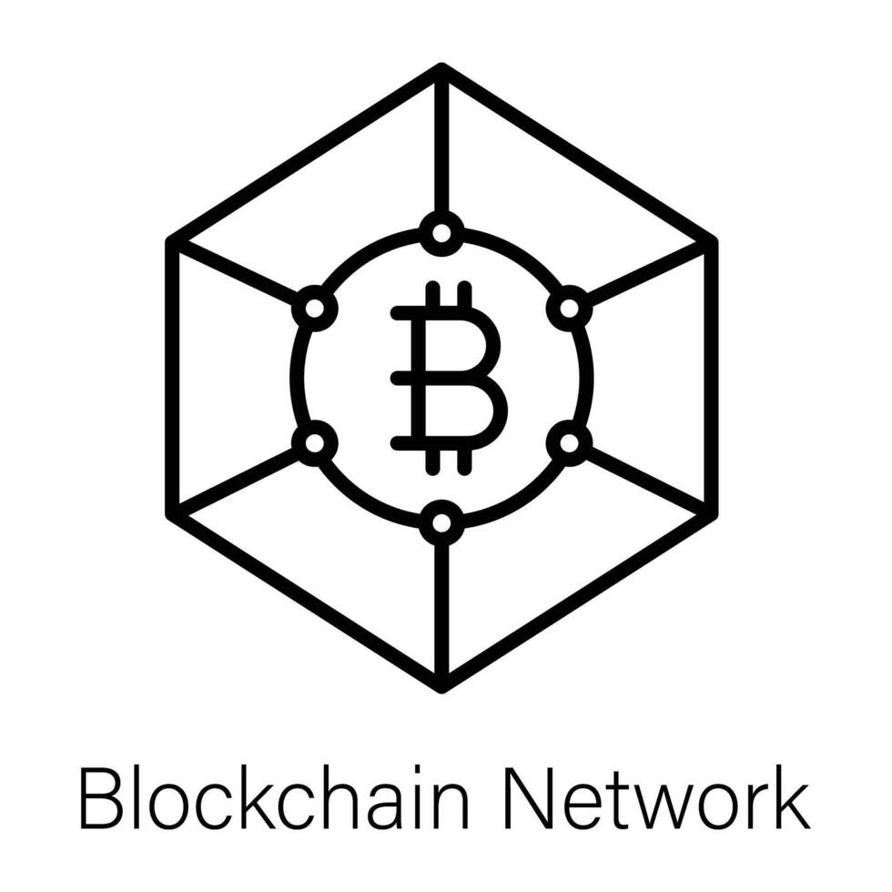 Trendy Blockchain Network vector