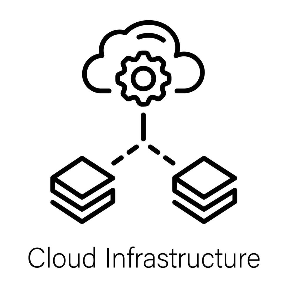 Trendy Cloud Infrastructure vector