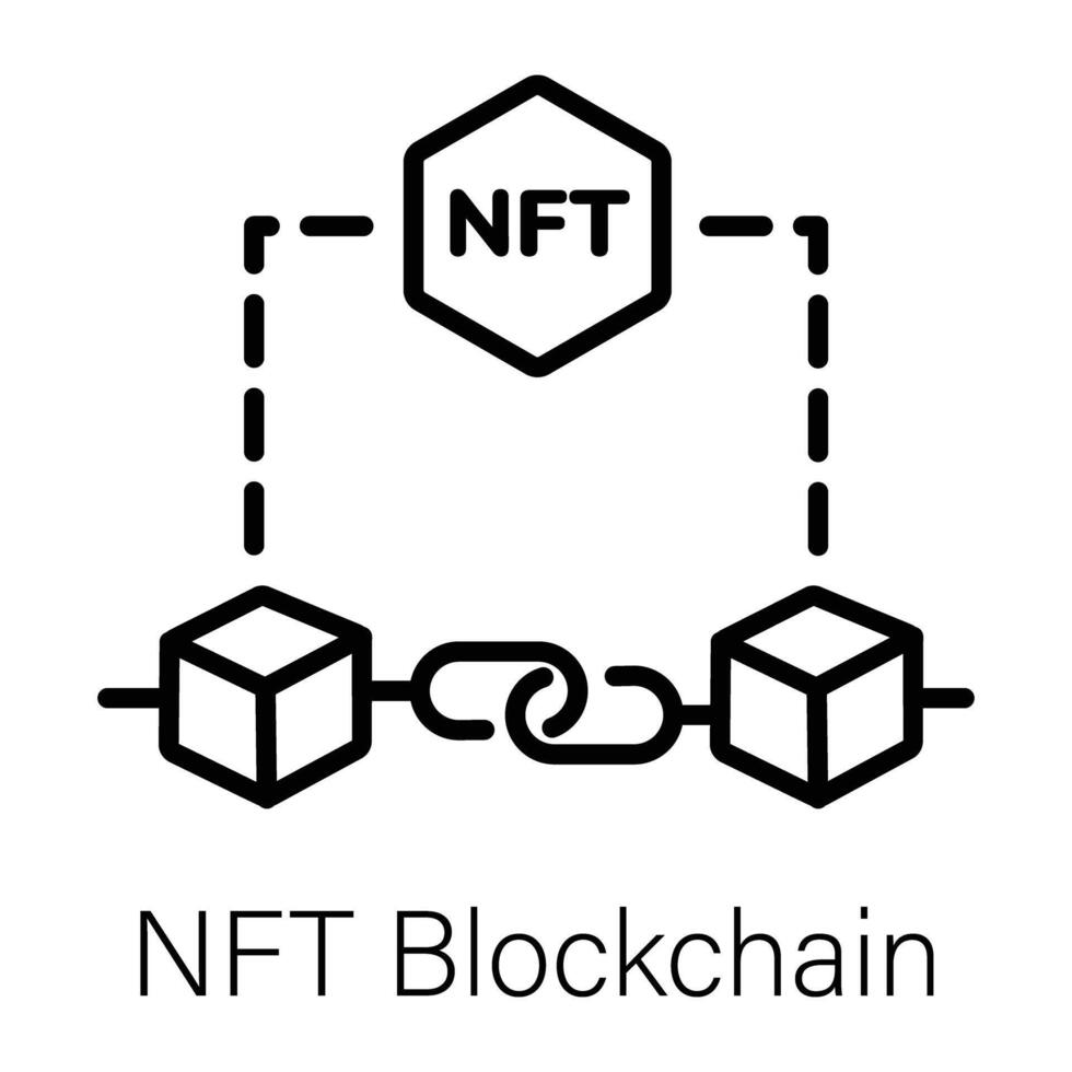 Trendy NFT Blockchain vector