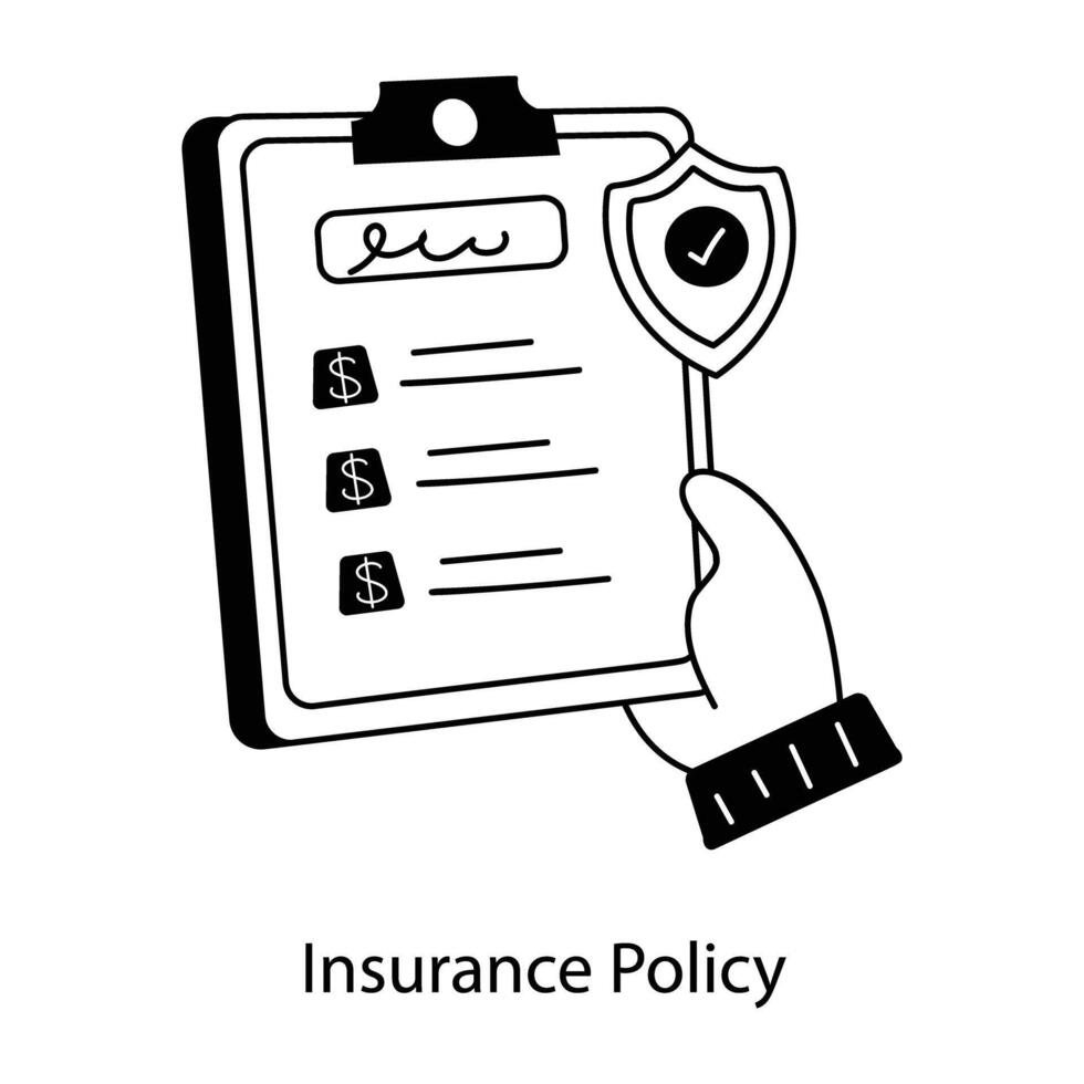 Trendy Insurance Policy vector