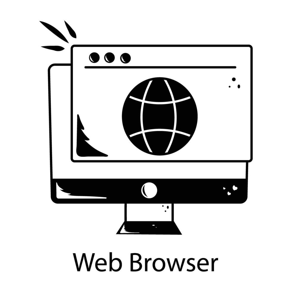 Trendy Web Browser vector