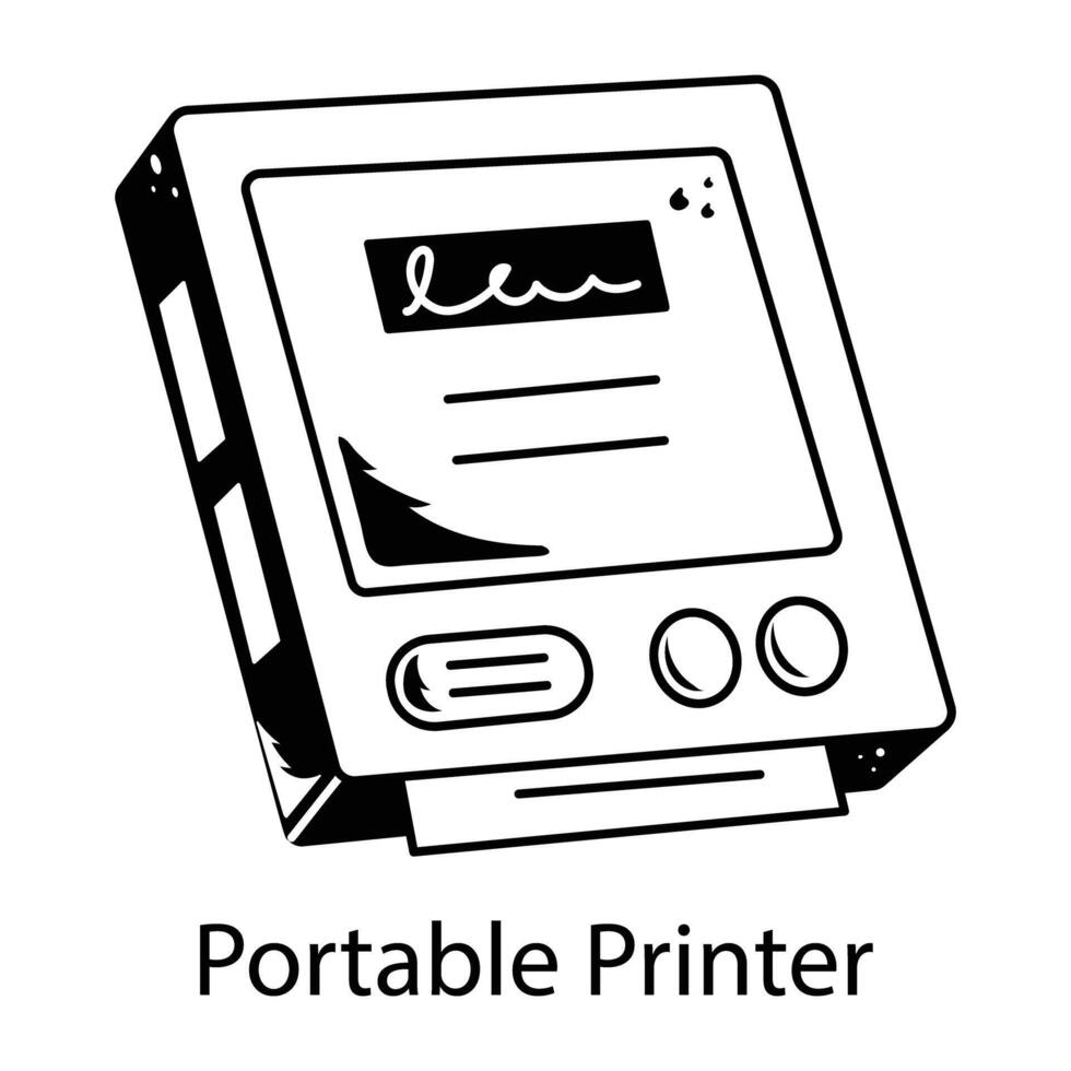 Trendy Portable Printer vector