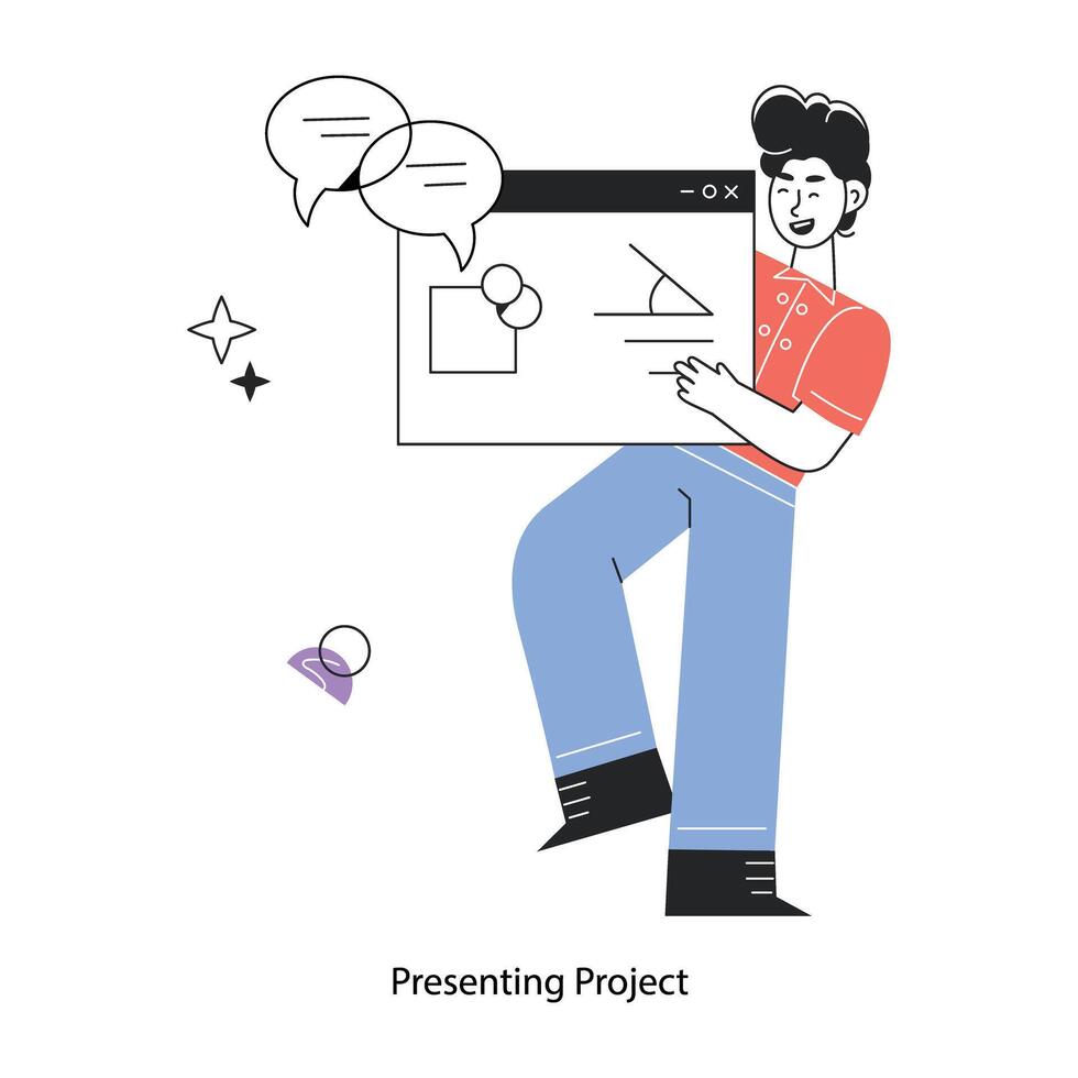 Trendy Presenting Project vector