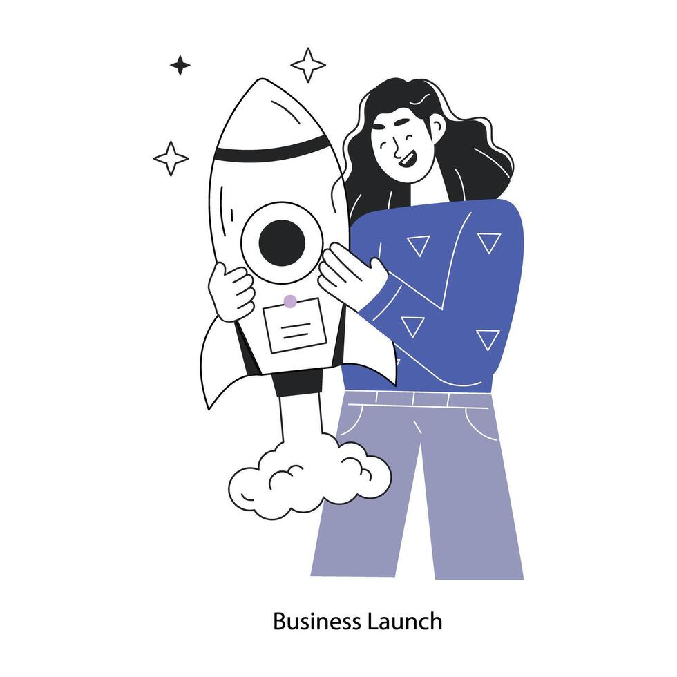 Trendy Business Launch vector