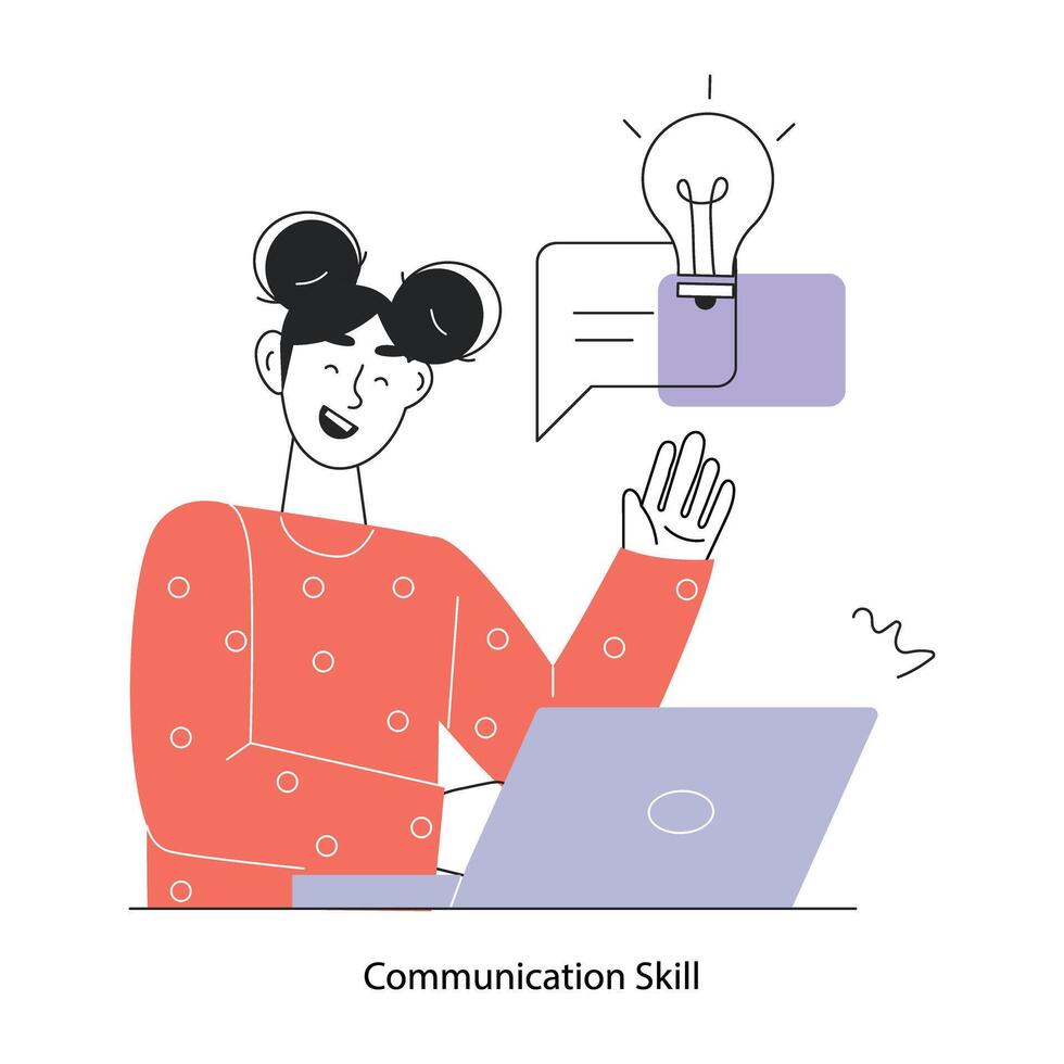 Trendy Communication Skill vector