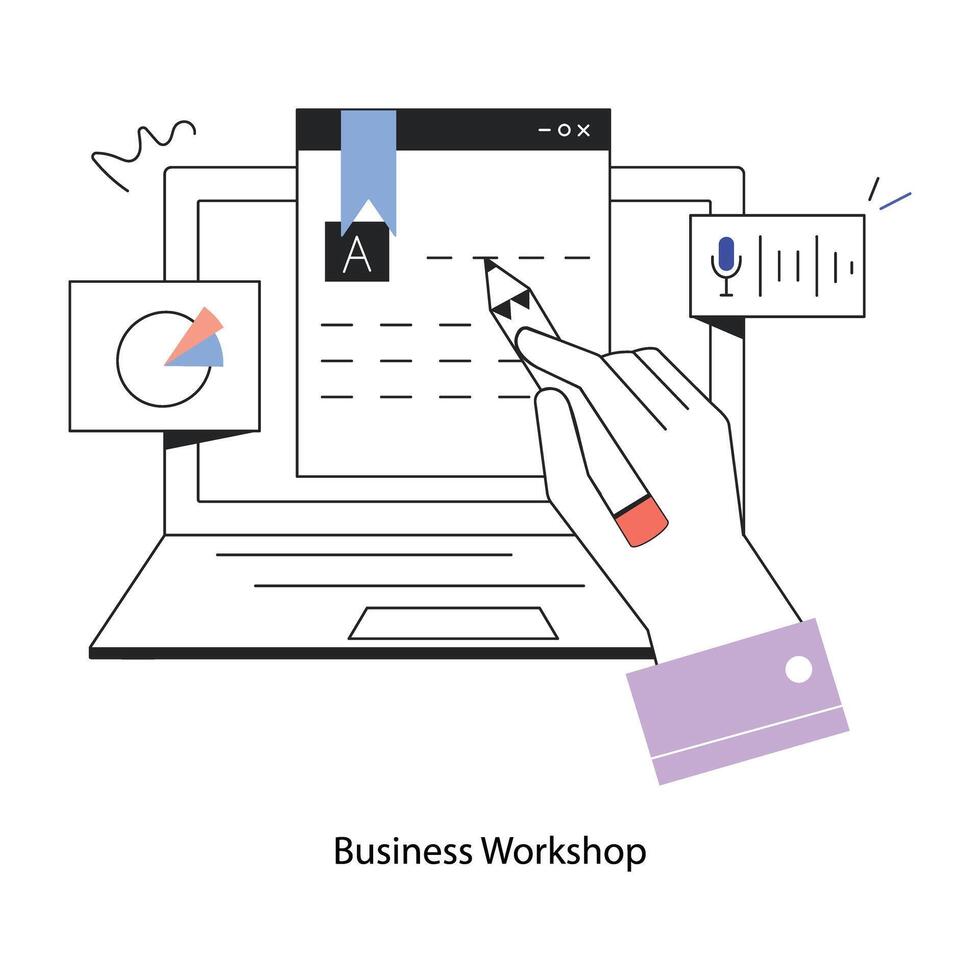 Trendy Business Workshop vector