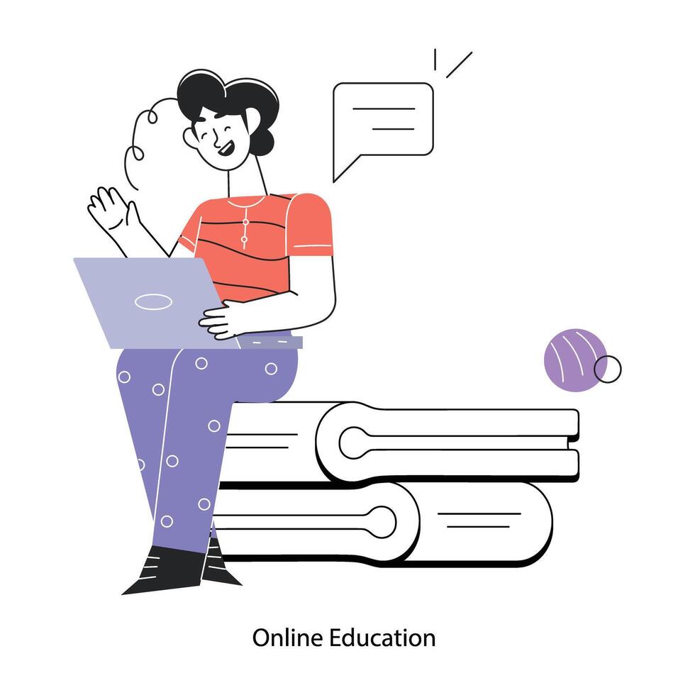 Trendy Online Education vector