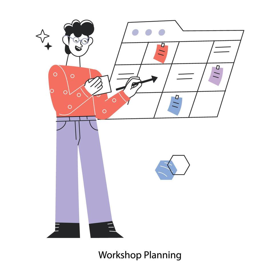 Trendy Workshop Planning vector