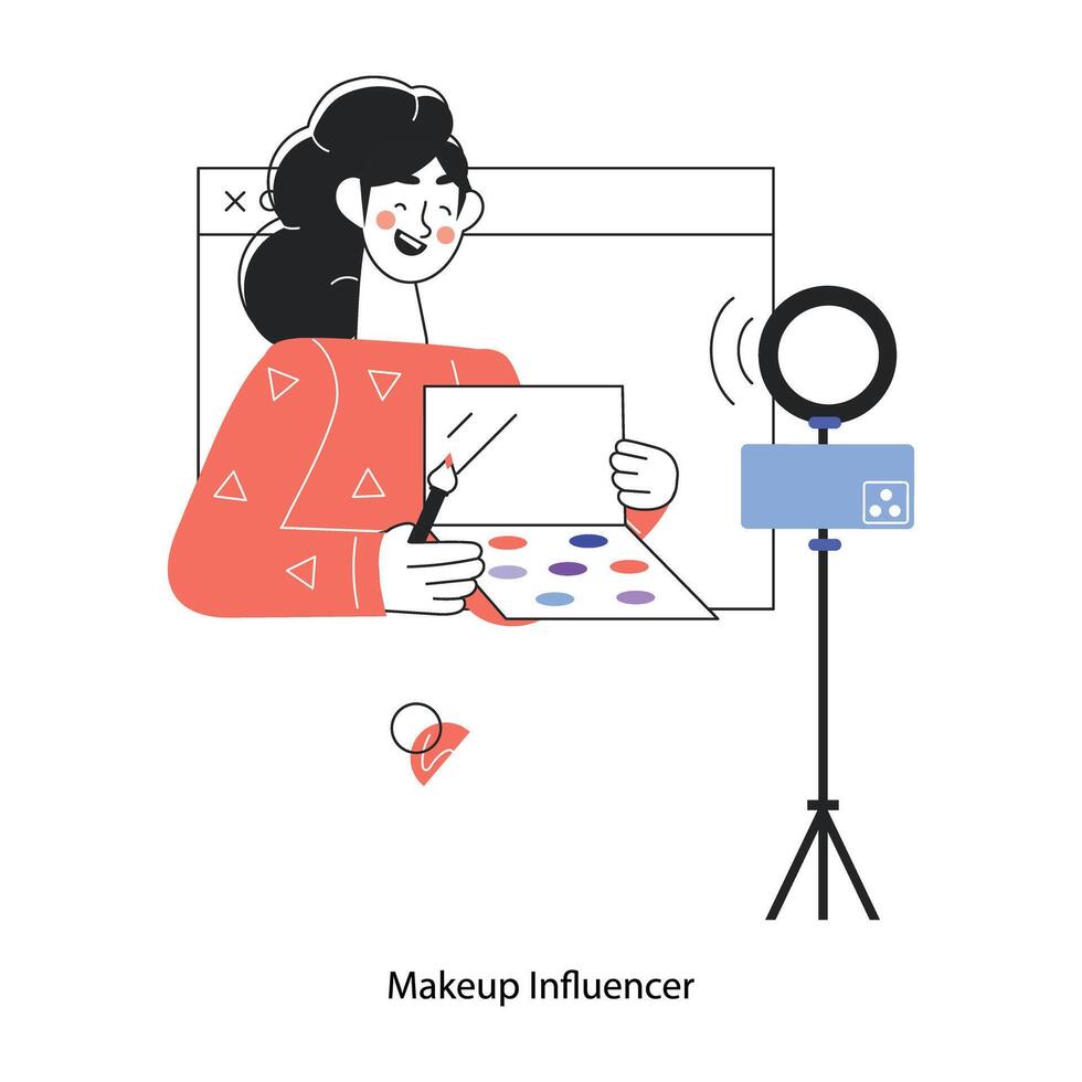Trendy Makeup Influencer vector
