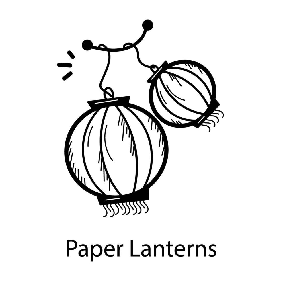 Trendy Paper Lanterns vector