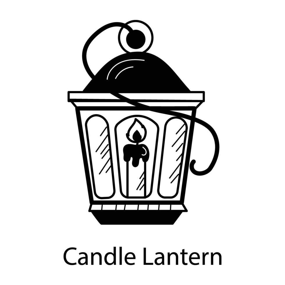 Trendy Candle Lantern vector