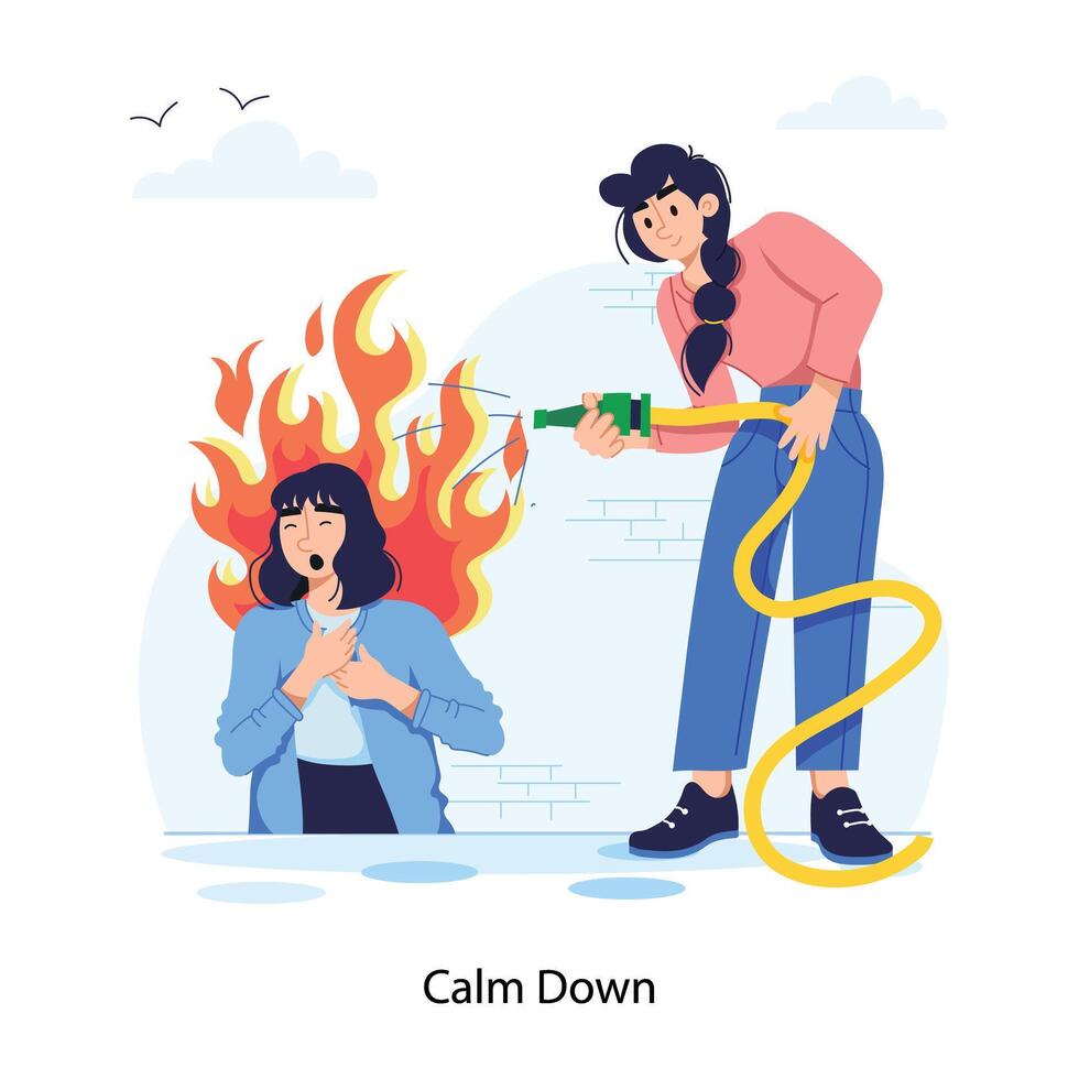Trendy Calm Down vector