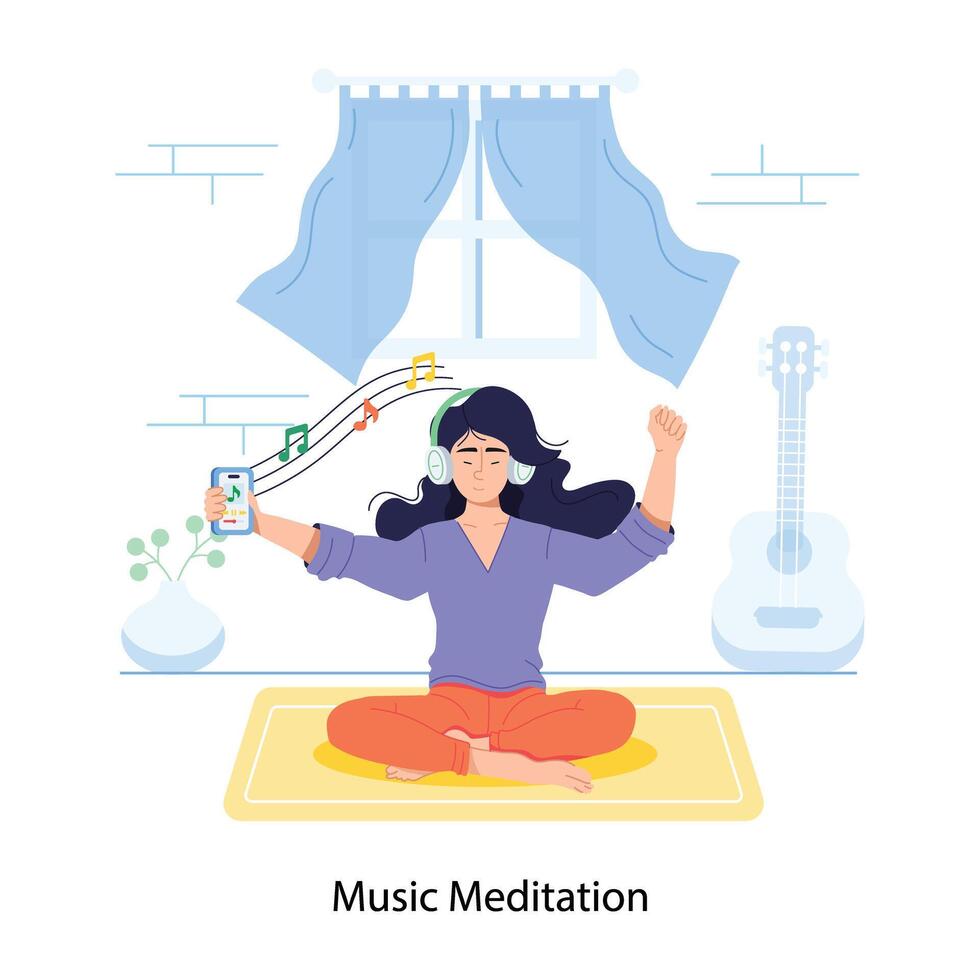 Trendy Music Meditation vector