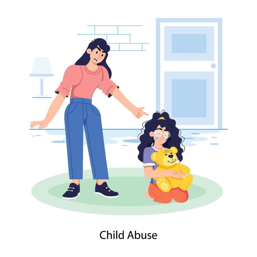Trendy Child Abuse vector