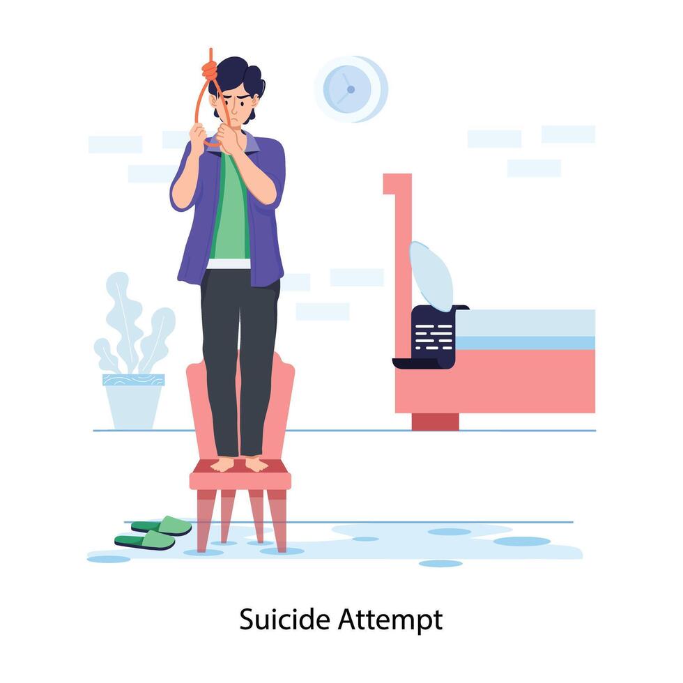Trendy Suicide Attempt vector