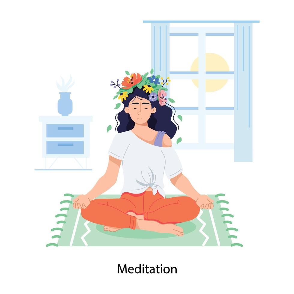 Trendy Meditation Concepts vector