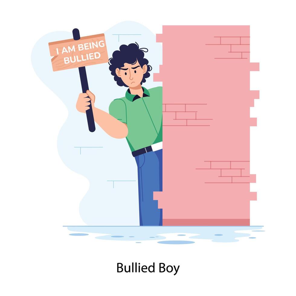 Trendy Bullied Boy vector
