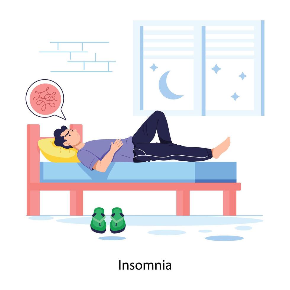 Trendy Insomnia Concepts vector