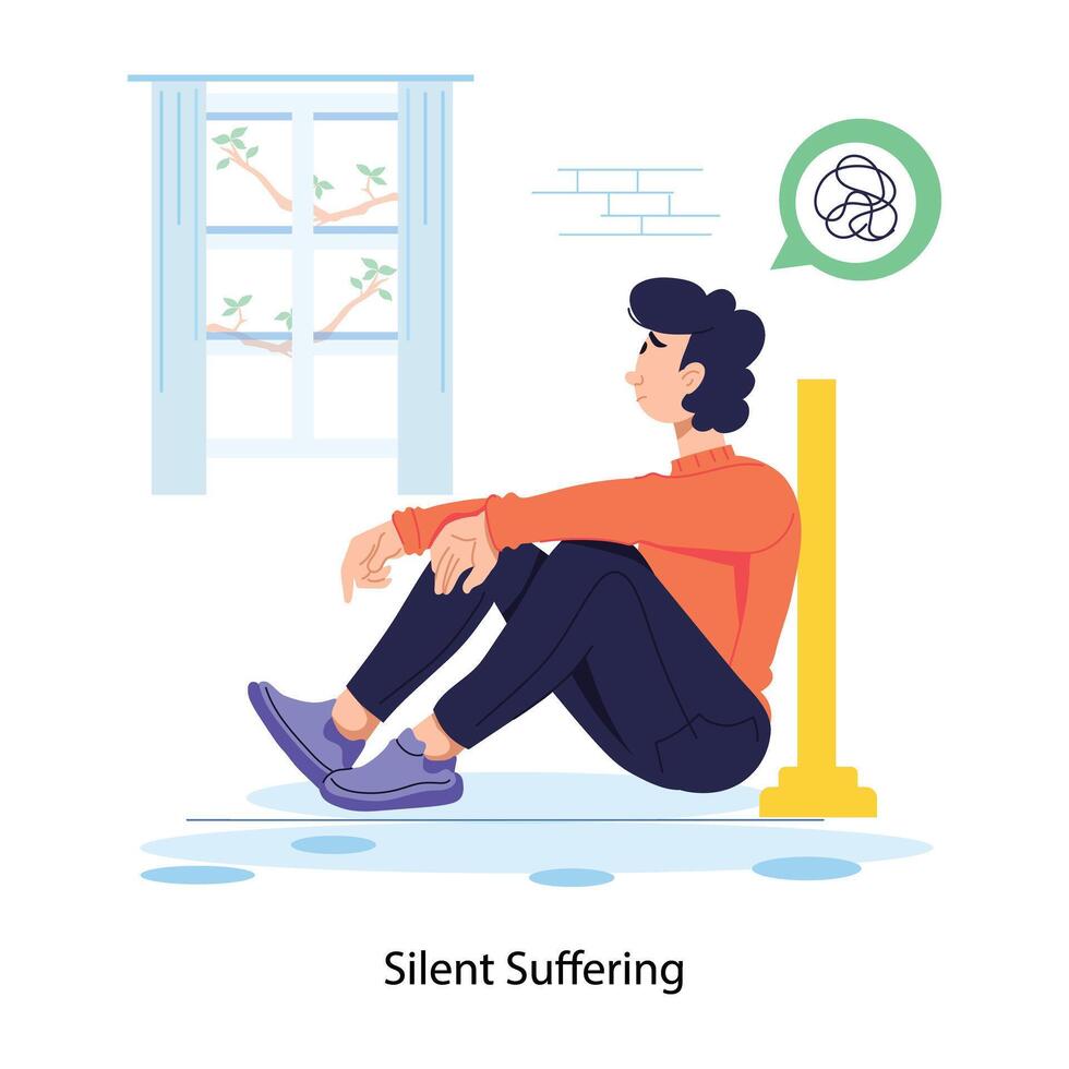 Trendy Silent Suffering vector
