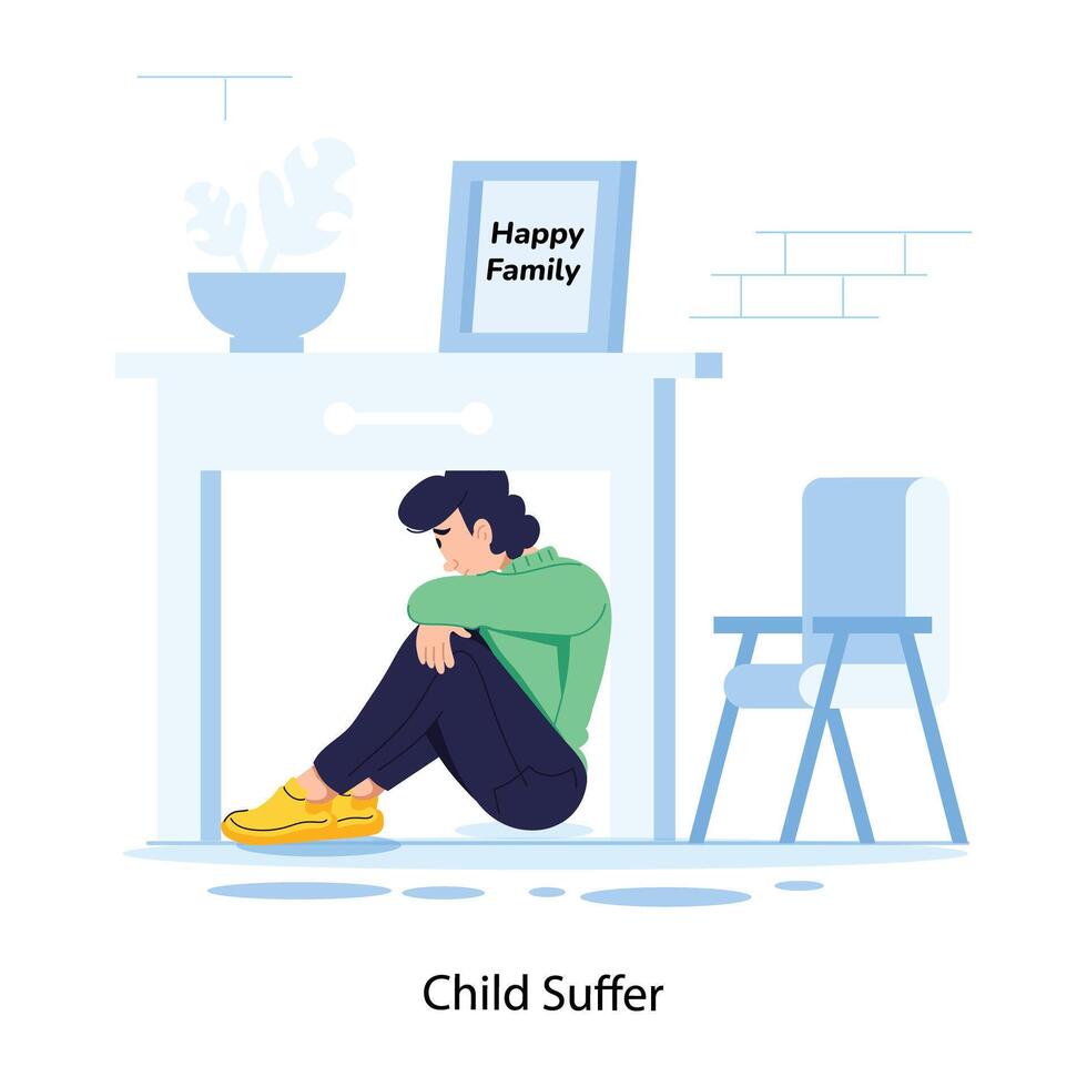 Trendy Child Suffer vector