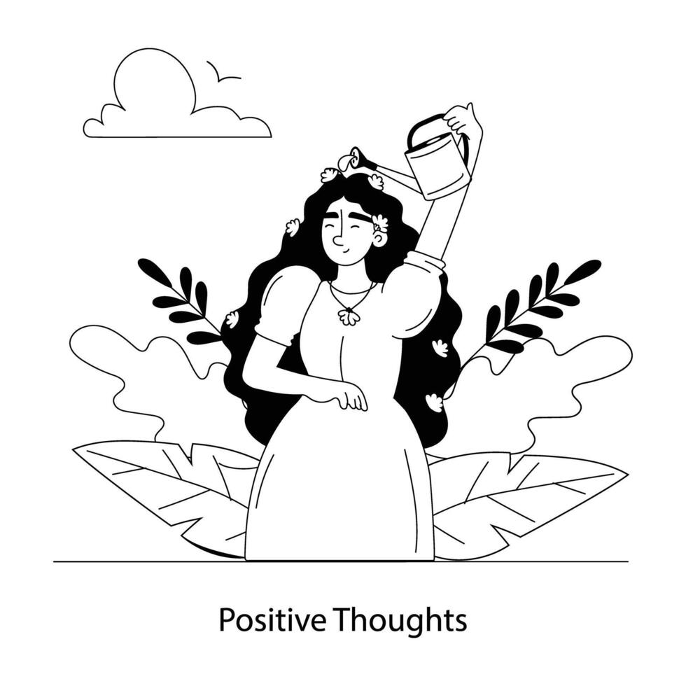 Trendy Positive Thoughts vector