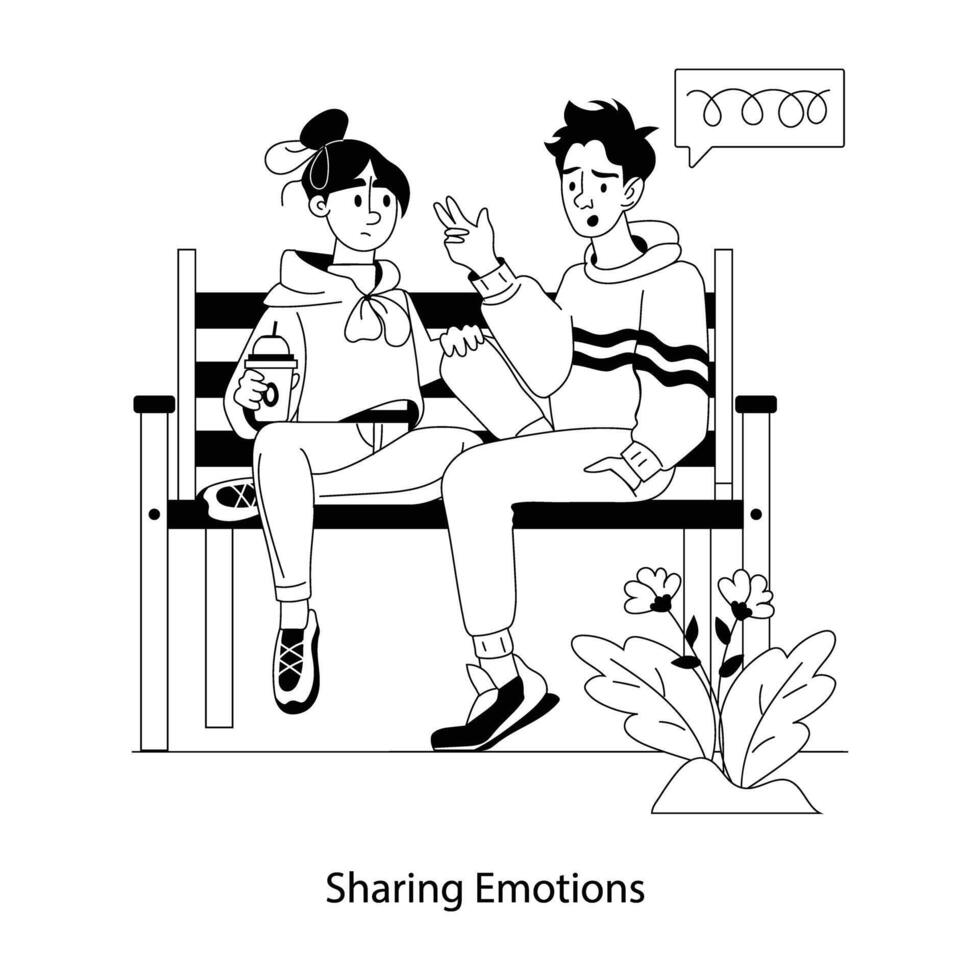 Trendy Sharing Emotions vector