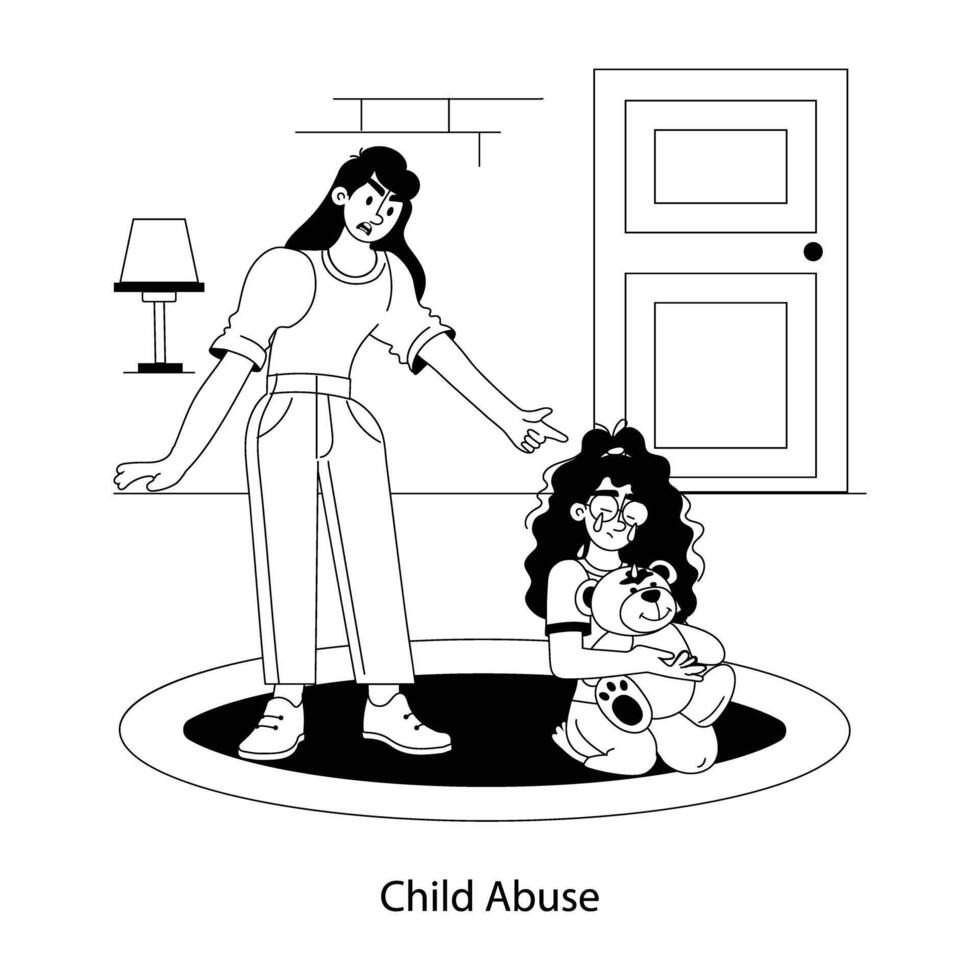 Trendy Child Abuse vector