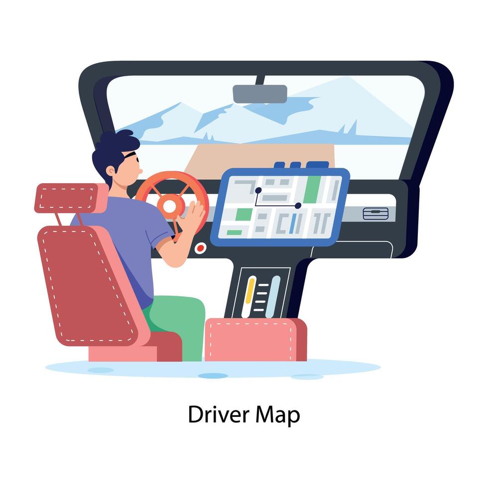 Trendy Driver Map vector