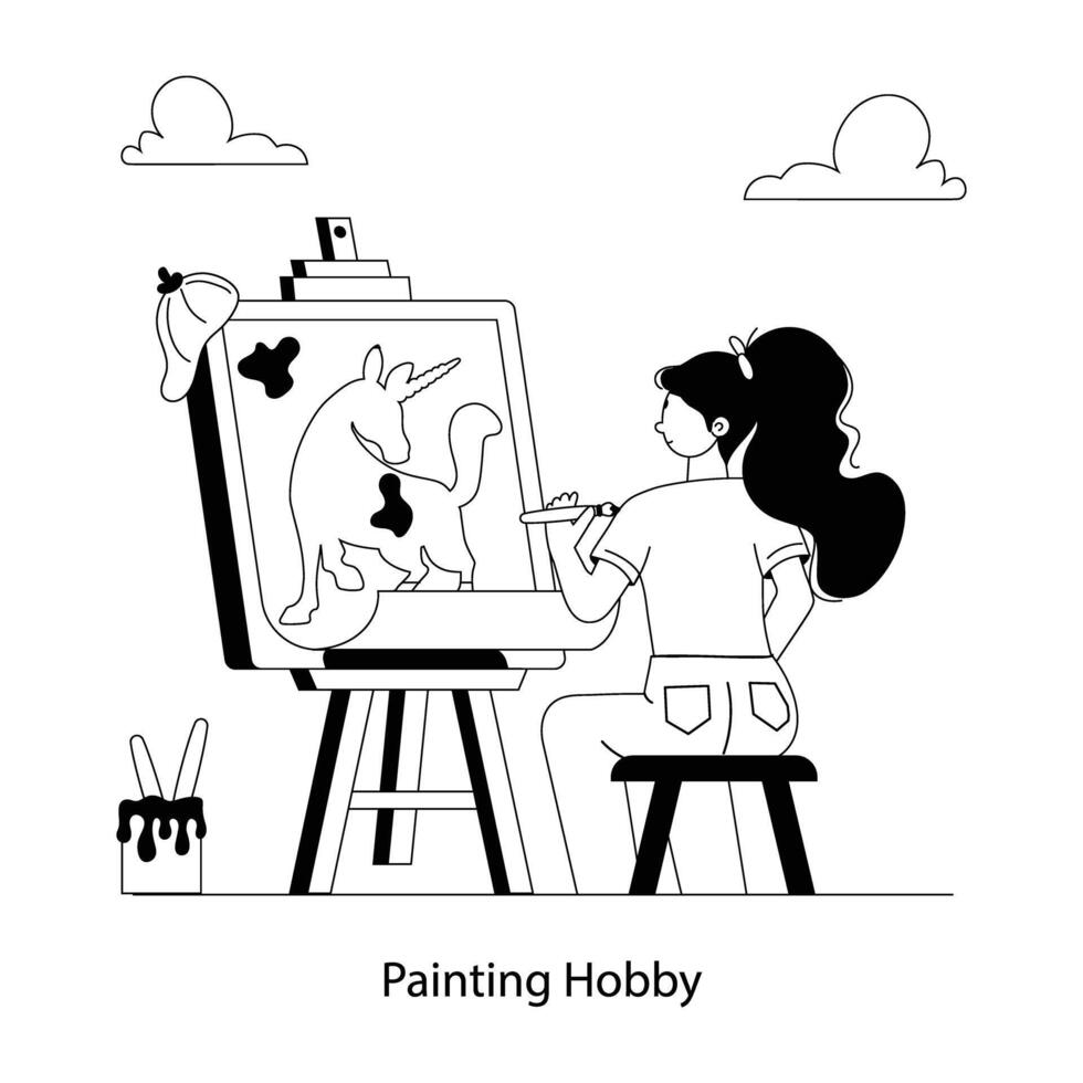 Trendy Painting Hobby vector