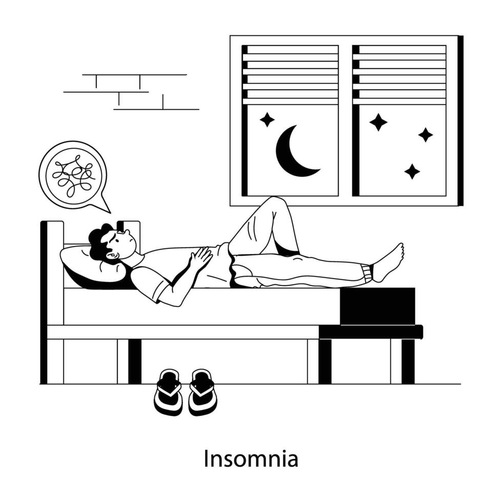 Trendy Insomnia Concepts vector