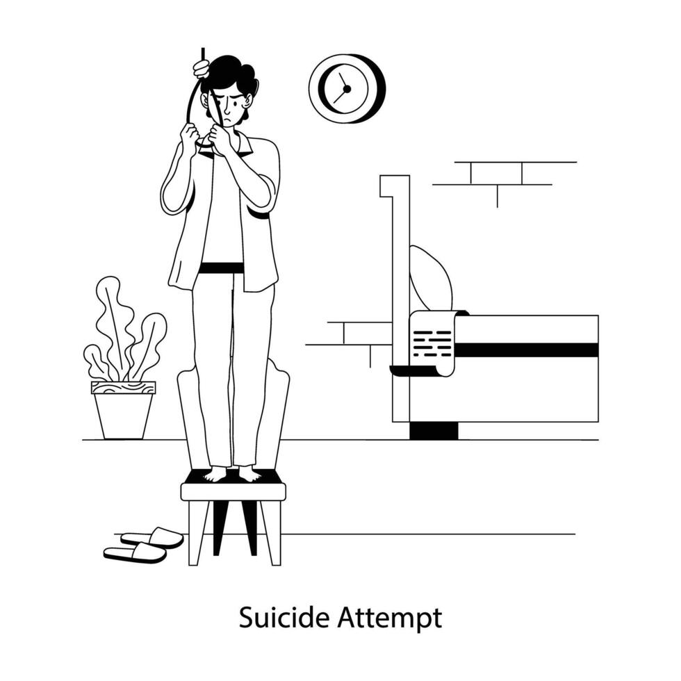 Trendy Suicide Attempt vector