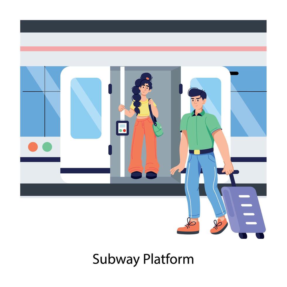 Trendy Subway Platform vector