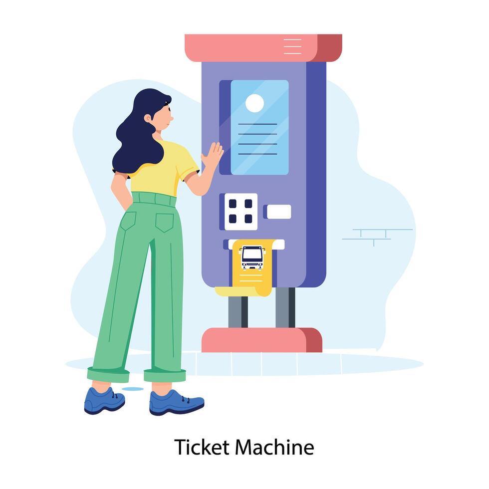 Trendy Ticket Machine vector