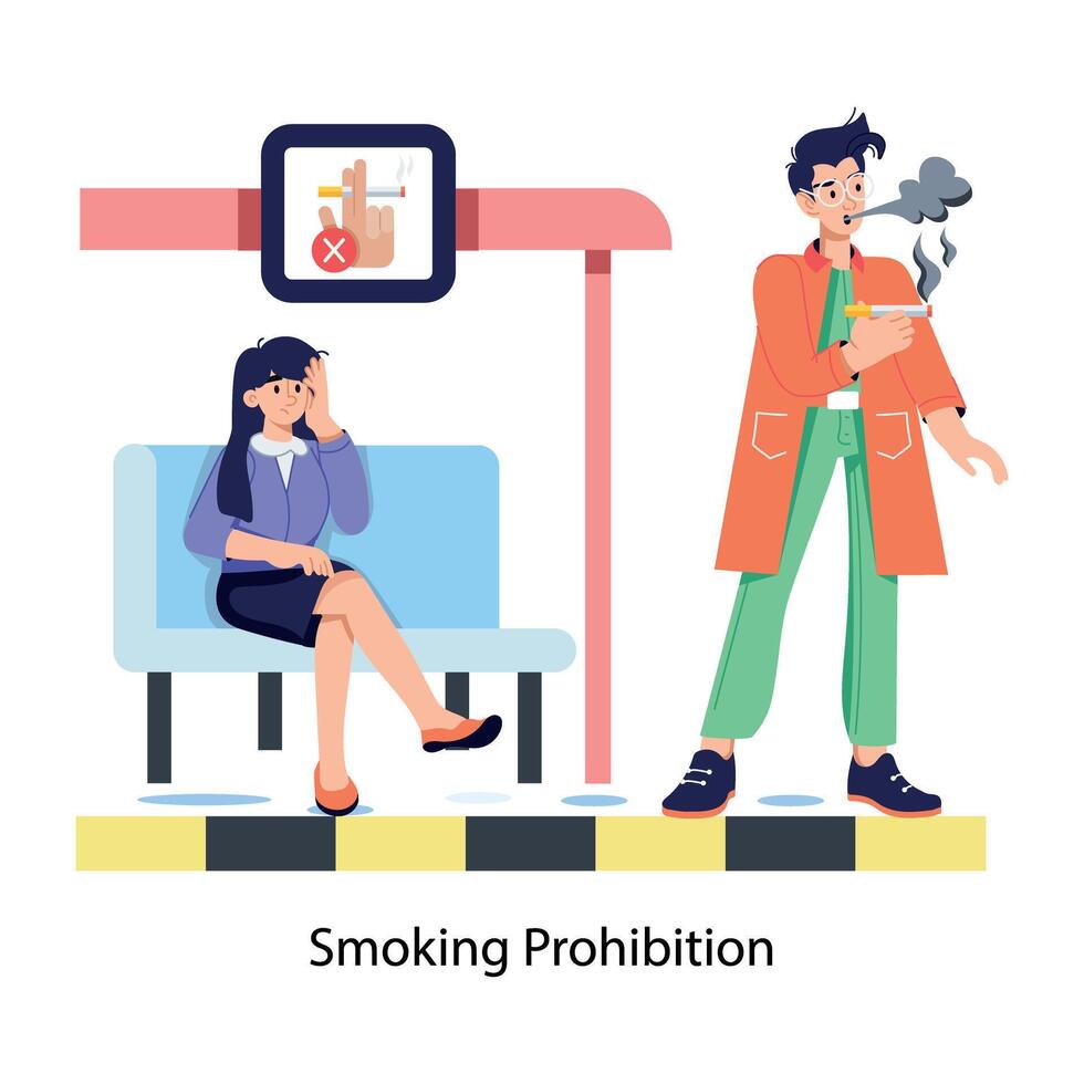 Trendy Smoking Prohibition vector