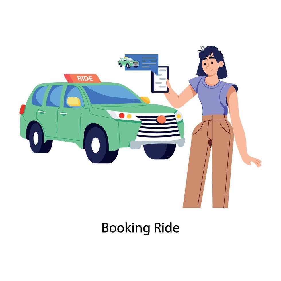 Trendy Booking Ride vector
